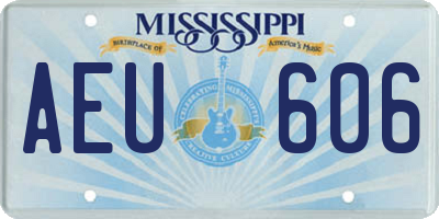 MS license plate AEU606