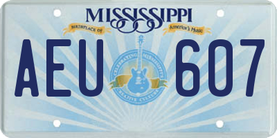 MS license plate AEU607