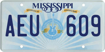 MS license plate AEU609