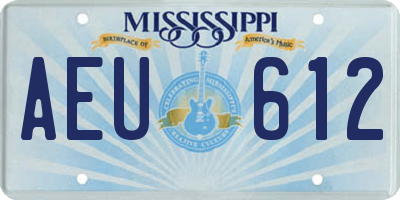 MS license plate AEU612