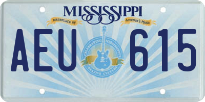 MS license plate AEU615
