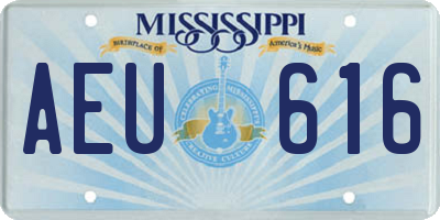 MS license plate AEU616