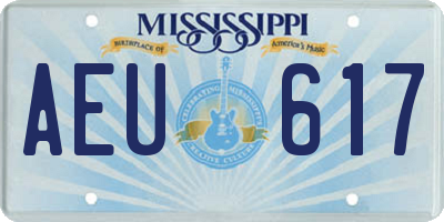 MS license plate AEU617