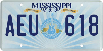 MS license plate AEU618