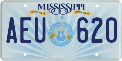 MS license plate AEU620