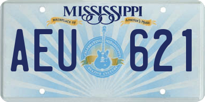 MS license plate AEU621