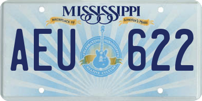 MS license plate AEU622