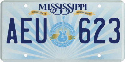 MS license plate AEU623