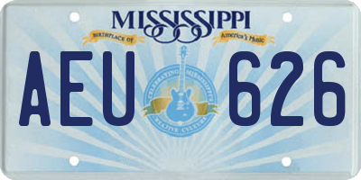 MS license plate AEU626