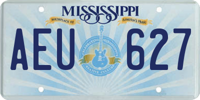 MS license plate AEU627
