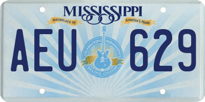 MS license plate AEU629