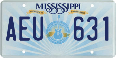 MS license plate AEU631