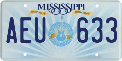 MS license plate AEU633