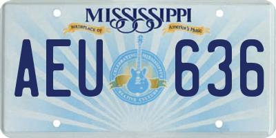 MS license plate AEU636