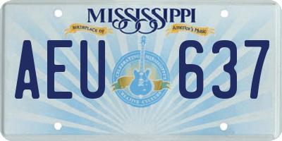 MS license plate AEU637