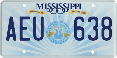 MS license plate AEU638