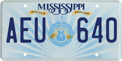 MS license plate AEU640