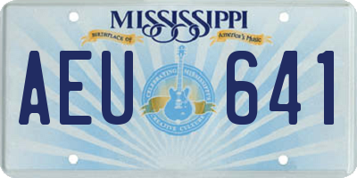 MS license plate AEU641