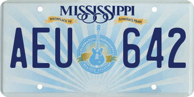 MS license plate AEU642