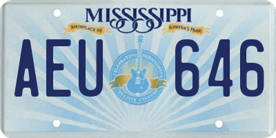 MS license plate AEU646