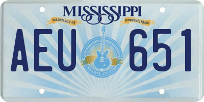 MS license plate AEU651