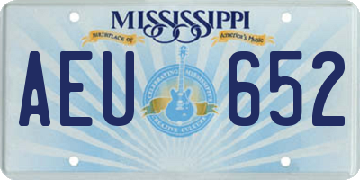 MS license plate AEU652