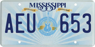 MS license plate AEU653