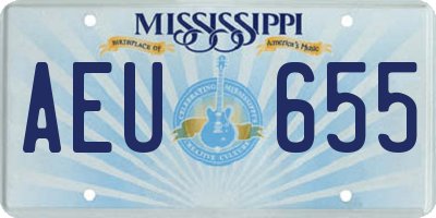 MS license plate AEU655