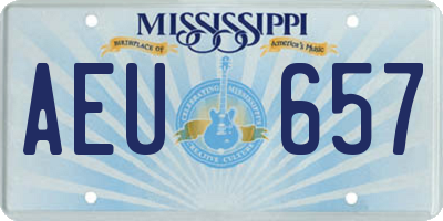 MS license plate AEU657