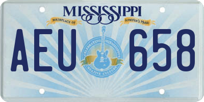 MS license plate AEU658