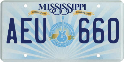 MS license plate AEU660