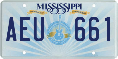 MS license plate AEU661