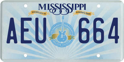 MS license plate AEU664