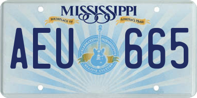 MS license plate AEU665