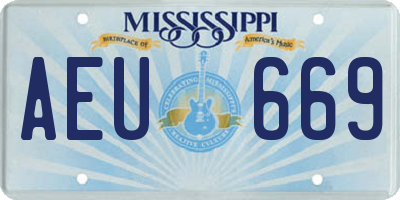 MS license plate AEU669