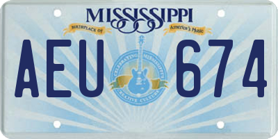MS license plate AEU674