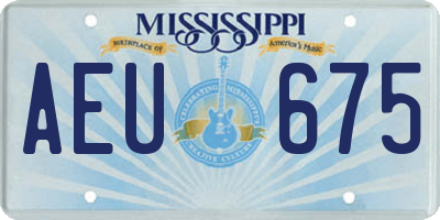 MS license plate AEU675