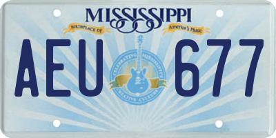 MS license plate AEU677