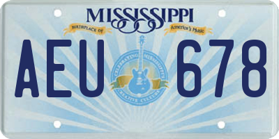 MS license plate AEU678