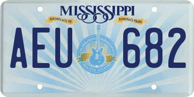 MS license plate AEU682
