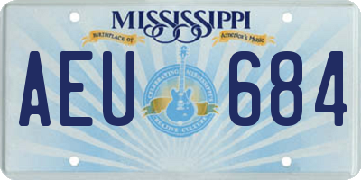 MS license plate AEU684