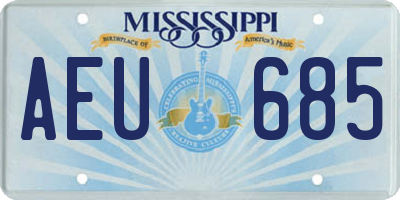 MS license plate AEU685