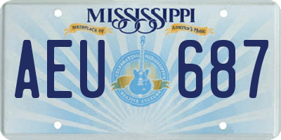 MS license plate AEU687
