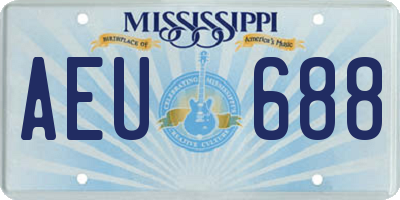 MS license plate AEU688