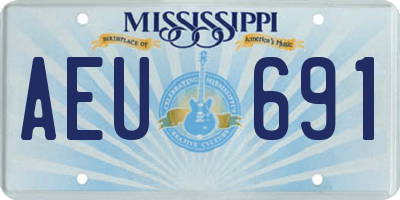 MS license plate AEU691