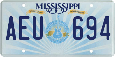 MS license plate AEU694