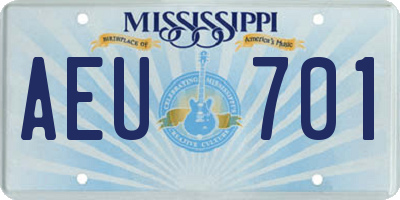 MS license plate AEU701