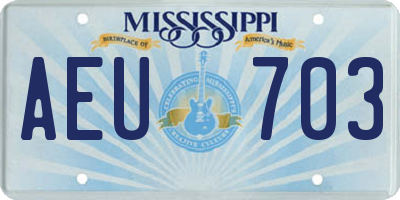 MS license plate AEU703