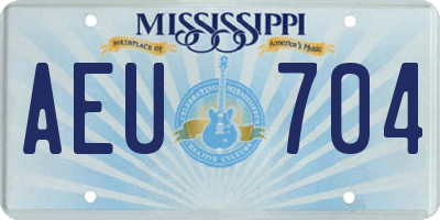 MS license plate AEU704