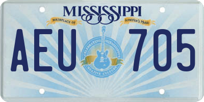 MS license plate AEU705